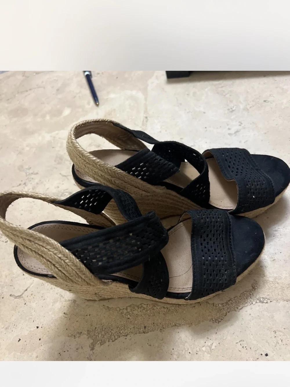 Black Woven Slingback Sandals - Women's Elegant Summer Heels